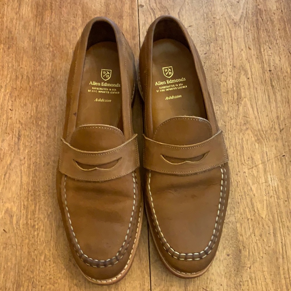 Allen Edmonds size 10 Addison leather shoes in tan